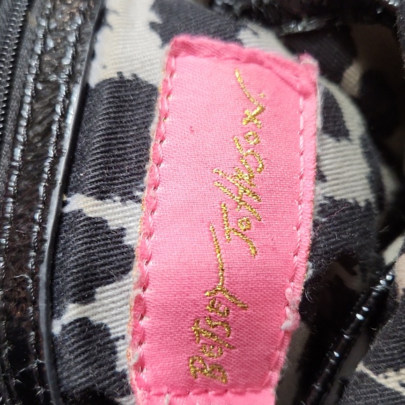 Vintage Betsey Johnson Velvet Leopard Print Purse W/ Bow, Studs - Picture 11 of 11